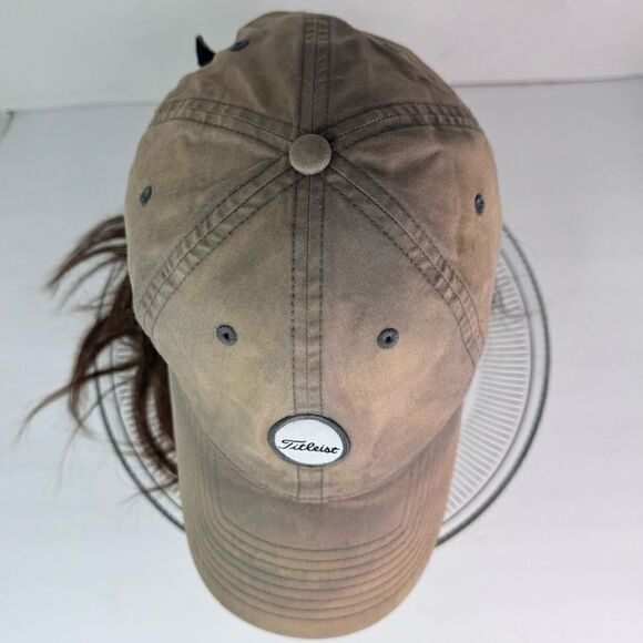 Titleist #1 Ball in Golf Embroidered Adult Baseball Cap Hat Tie Dye Tan - Picture 5 of 8